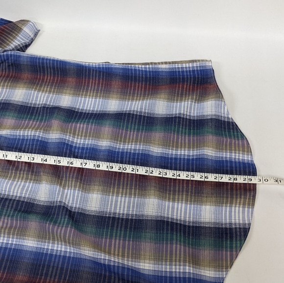 Vintage Dry Goods Saugatuck Rainbow Plaid Wester button down, short sleeve, med - Picture 7 of 11